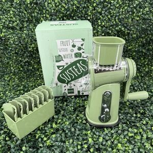 SUSTEAS Rotary Cheese Grater with Handle - Vegetable Shredder with 5 Well-Design